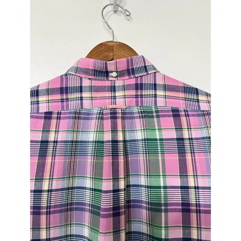 Ralph Lauren Mens Plaid Long Sleeve Button Up Shirt Size L‎ Preppy Church Office